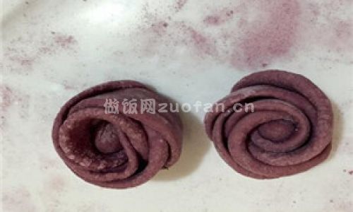 紫薯玫瑰花卷步骤图12
