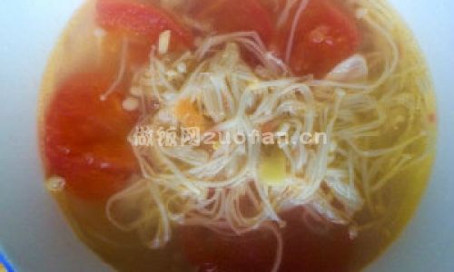 金针菇番茄汤步骤图6