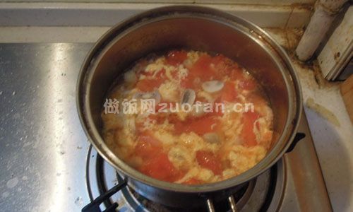 西红柿蘑菇鸡蛋汤步骤图4