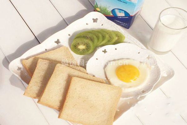全麦土司面包的微波炉做法_上班族营养健康早餐的首选