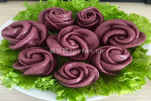 紫薯玫瑰花卷的懒人做法_给你一份紫色的浪漫