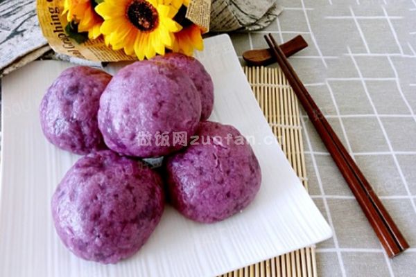 蜜豆紫薯包的做法_爱美人士减肥法宝