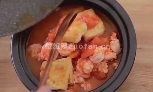 豆腐番茄虾仁煲步骤图6